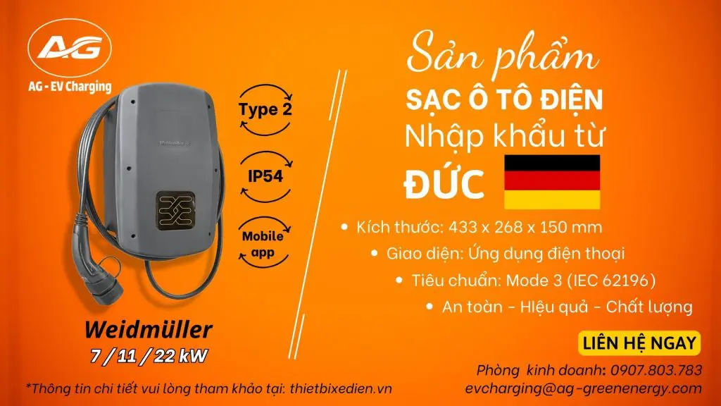 Sạc ô tô điện tại nhà Weidmuller của An Gia